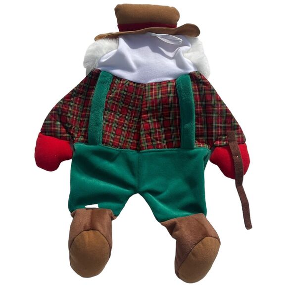 VTG  Christmas Santa Hillbilly Fabric Wall Hanging Country Folk Art Cottage 19" - Picture 8 of 14